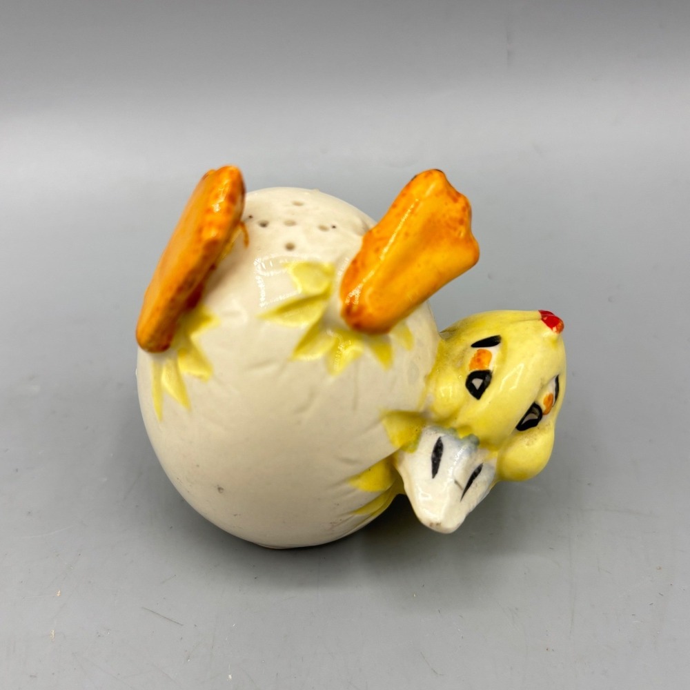 Vtg Shafford Japan Ceramic Duck Chick Hatching Egg Salt Shaker Yellow‎ Easter